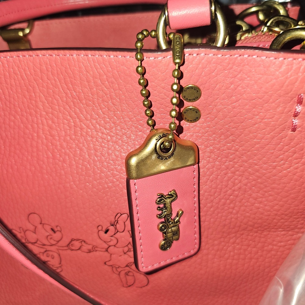 Disney x Coach Rogue 25 Minnie and Mickey watermelon leather suede - Picture 3 of 16